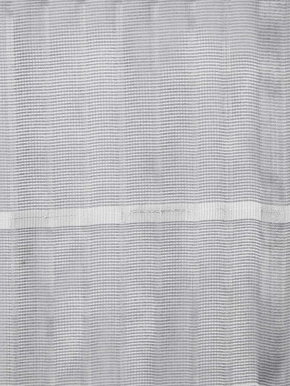 DUPATTA BAZAAR Women's Blended Grey Silk Dupatta With Silver Stripes - Free Size