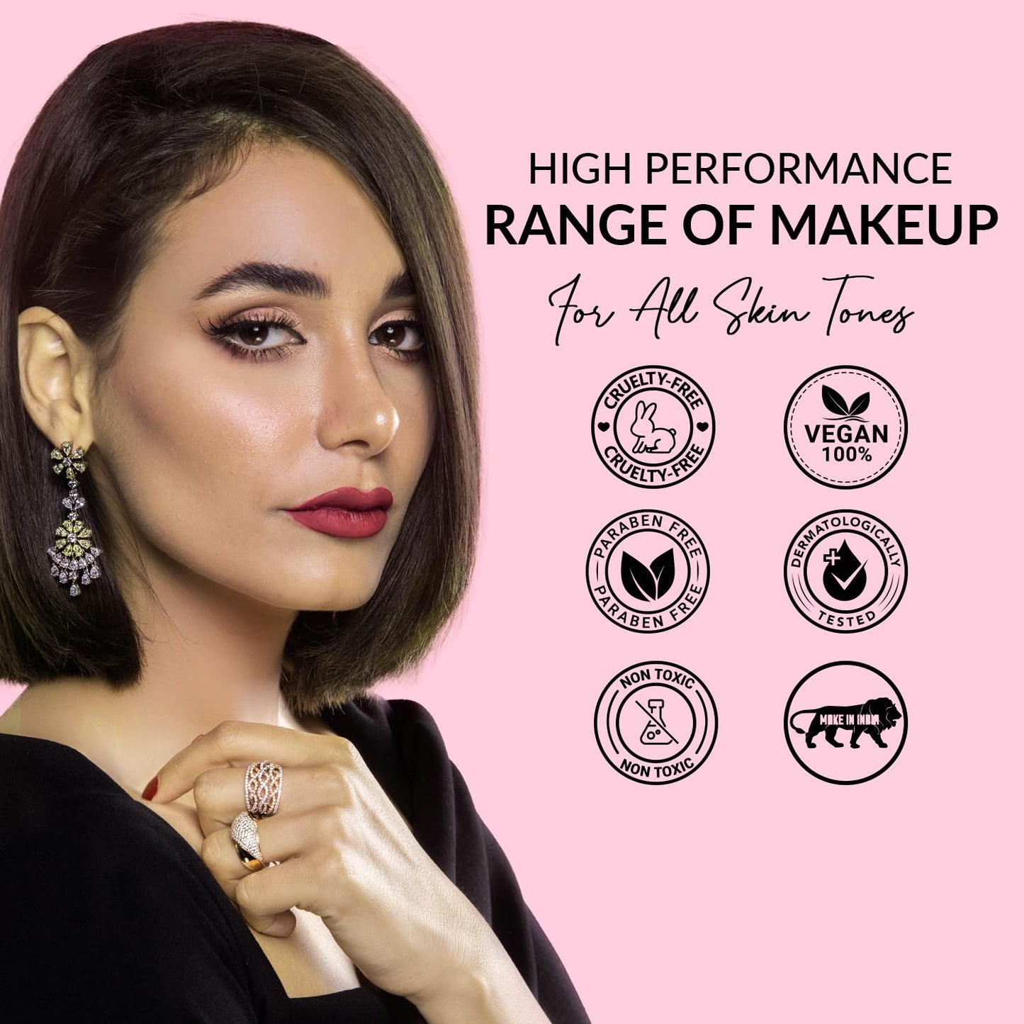 Beauty People Glorified Matte Lipstick, Metallic Lip Colour, Moisturises & Hydrates Lips, 8 Hour Colour Stay, Longlasting, Waterproof, With Jojoba Oil & Vitamin E, Shade Easy Berry, 3.8gm
