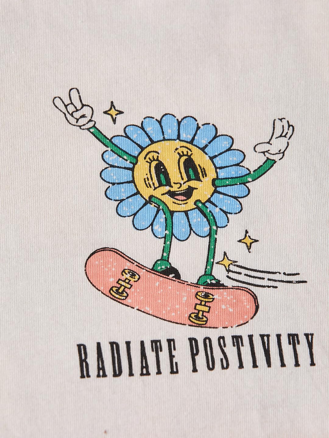 Max Girls Oversized Back Printed T-Shirt (S24EKT20BEIGE)_13-14Y