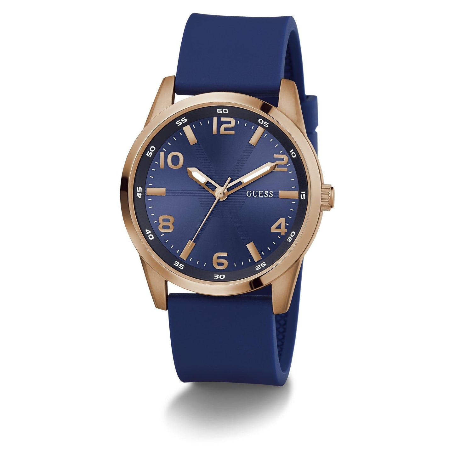 GUESS Silicone Analog Blue Dial Men's Watch-Gw0805G3, Band Color:Blue