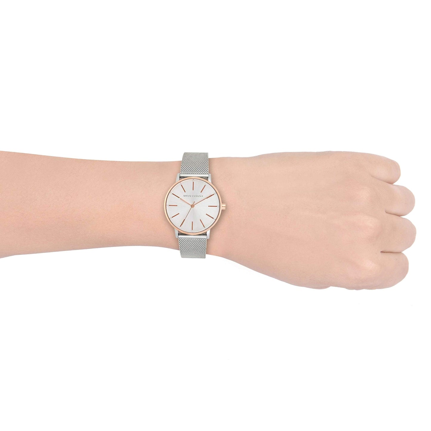 Armani Exchange Stainless Steel Lola Analog Silver Dial Women Watch-Ax5537, Silver Band