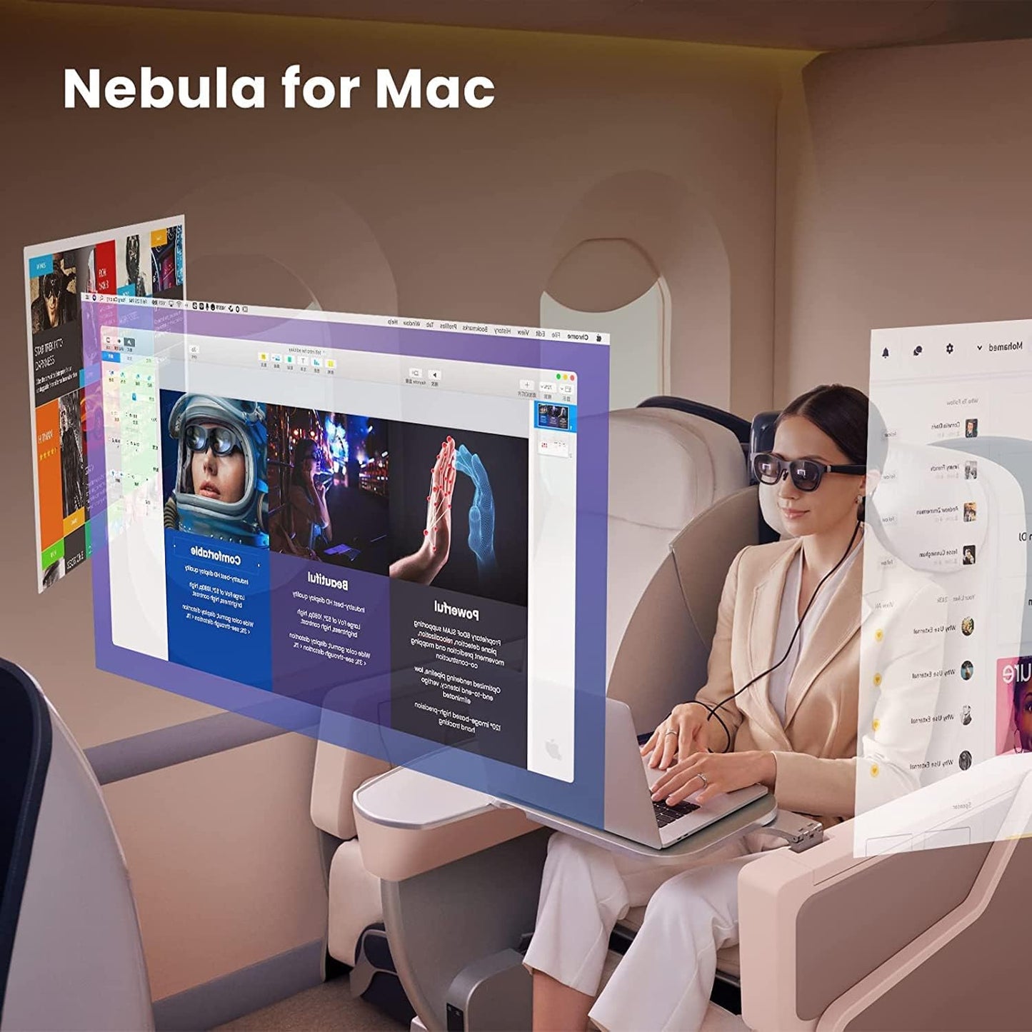 Nreal XREAL Air Ar Glass Smart Glass Up To 201 Large Screen To Carry Anywhere / Tuv Certified (Eye Friendly), Black