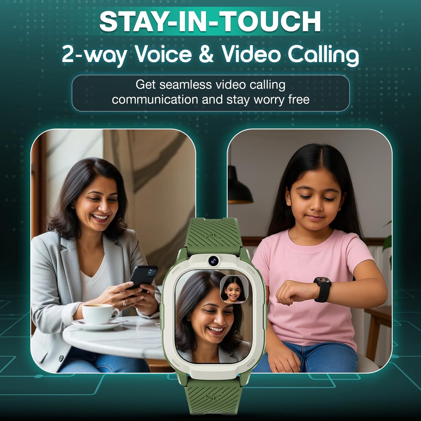 sekyo Neo AI Smart Watch for Kids | Learning Coach, Whatsapp, Video Call, GPS Tracker, Activity Tracker, Habit Coach | Family Chat, Edu-Games, Step Counter, Camera, SOS, 4G/5G Sim Card | Parental App