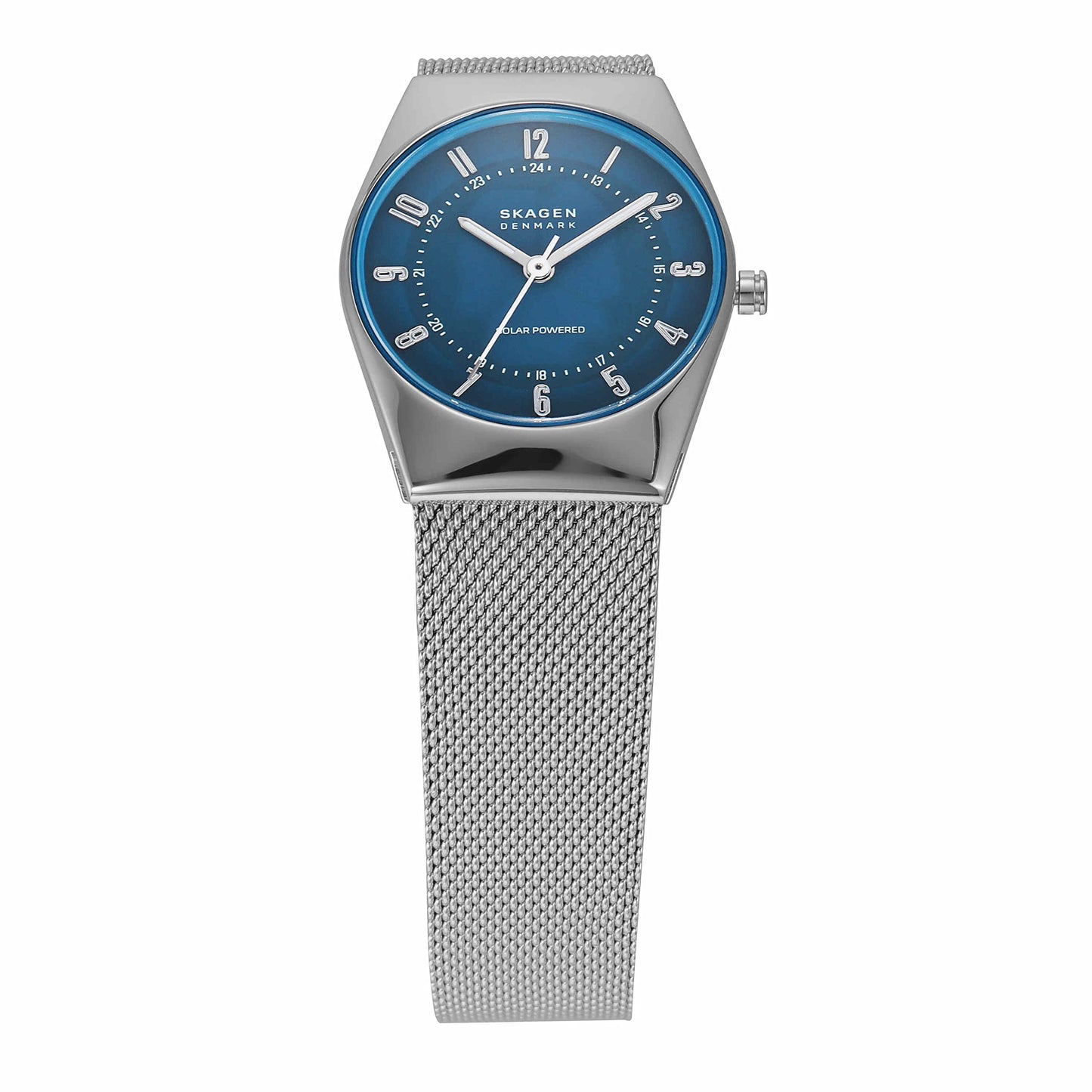 Skagen Women's Stainless Steel Analog Blue Dial Watch-Skw3080, Band Color-Silver