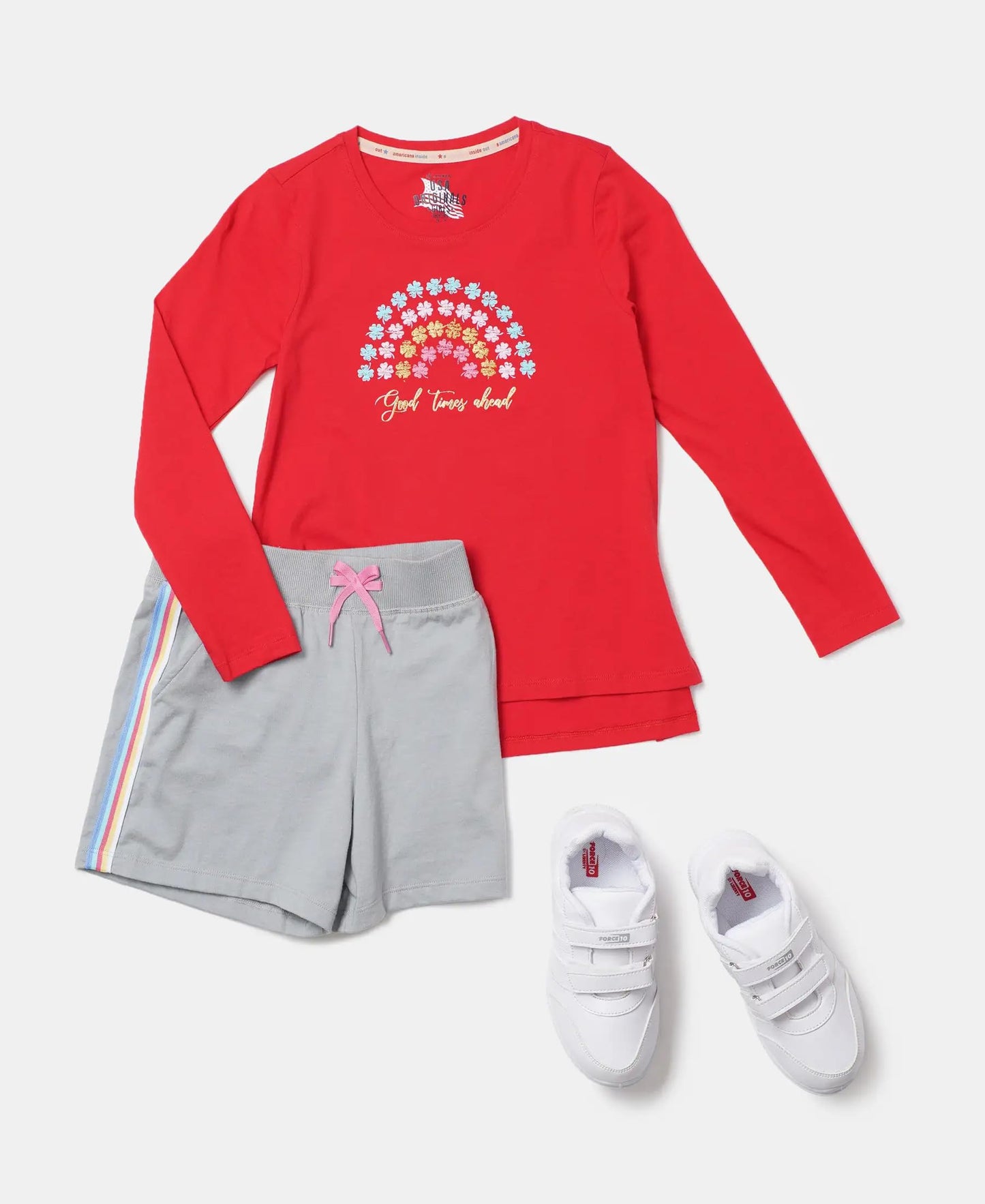 Jockey Girls Super Combed Cotton Regular Fit Full Sleeved Printed T-Shirt_Style_UG11_Rio Red_7-8 Yrs