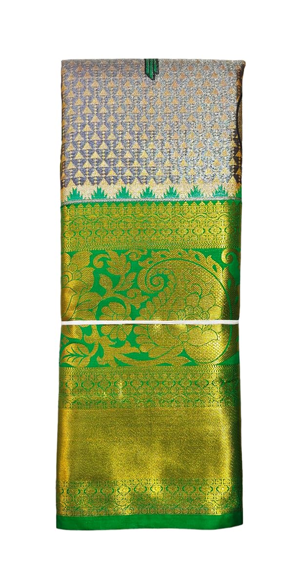 VFCollections Women's Kanchipuram Silk Pure Pattu Sarees With Blouse (VFC148-2)