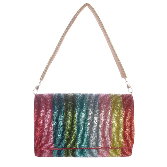 SWISNI Multicolor rainbow flap clutch bag II Women's Traditional Designer Clutch For Women & Girls II FLAP BAGS
