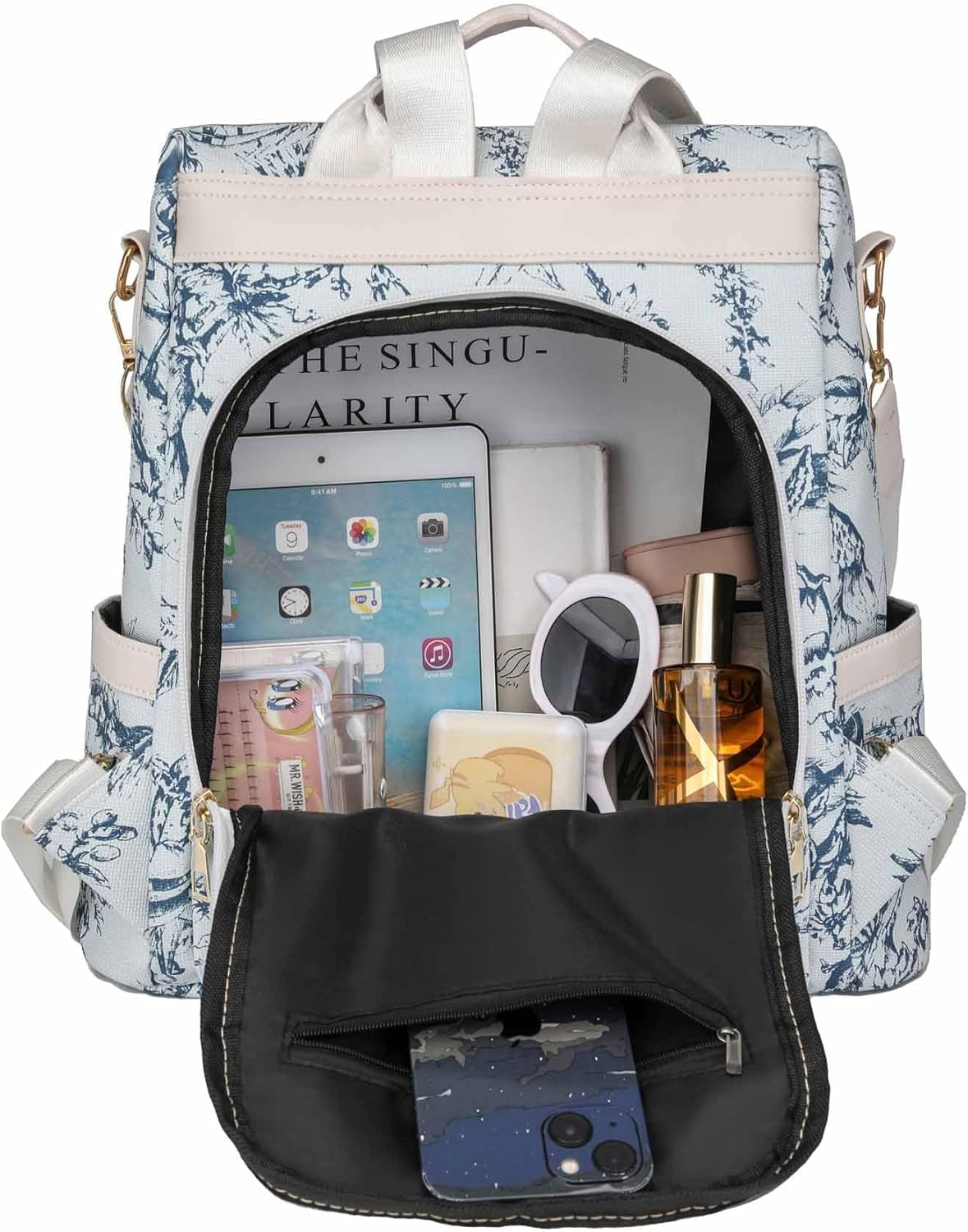 MOCA Womens Girls Backpack Anti-theft Handbag Ladies Shoulder Bag School Bag Stylish Casual Daypacks Lightweight Rucksack for Outdoor Travel School Campus Shopping Bag for women Girl (Pastel Mosaic)