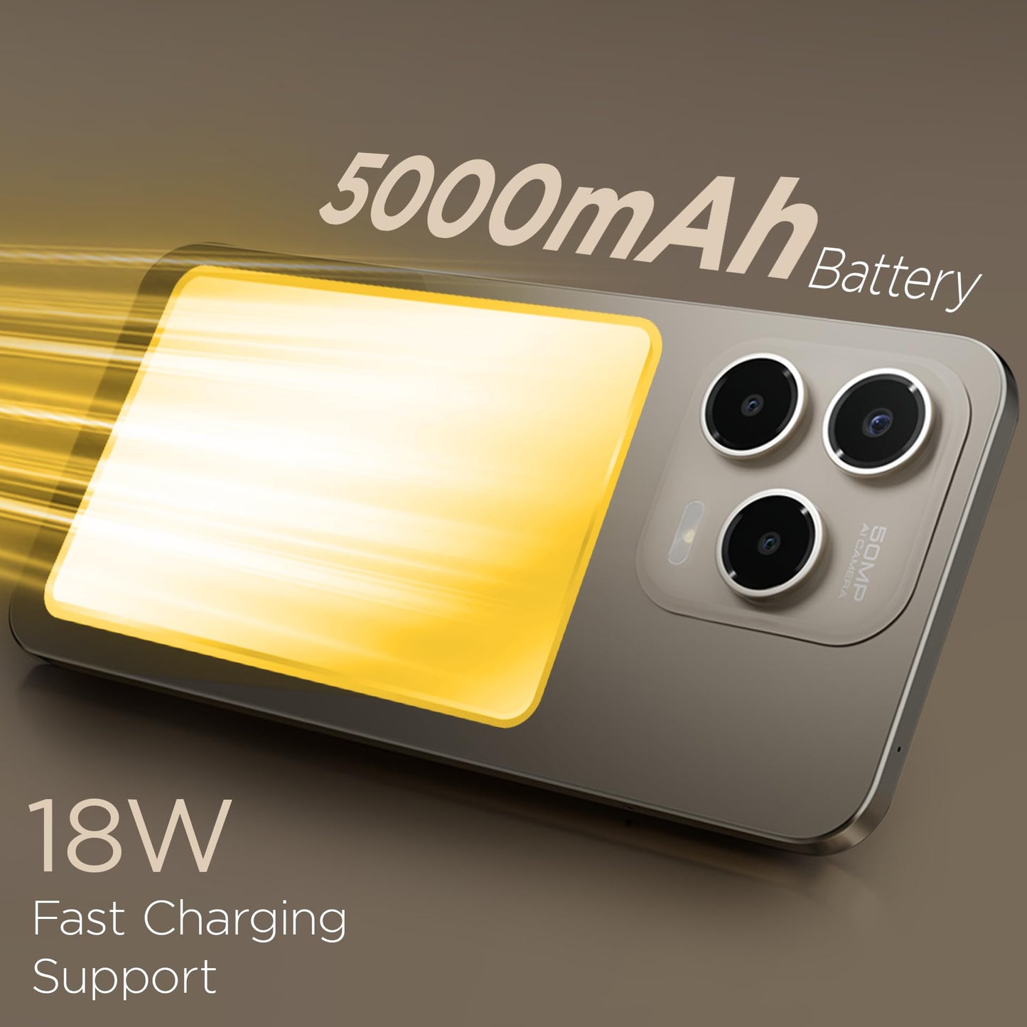 Lava Bold N1 Pro (Titanium Gold, 4 GB RAM, 128 GB Storage)| Bigger 6.67" HD+ IP54 Display | 120 Hz Refresh Rate | 50 MP AI Triple Rear Camera | 8 MP Front Camera| 5000 mAh Battery | Charger in Box