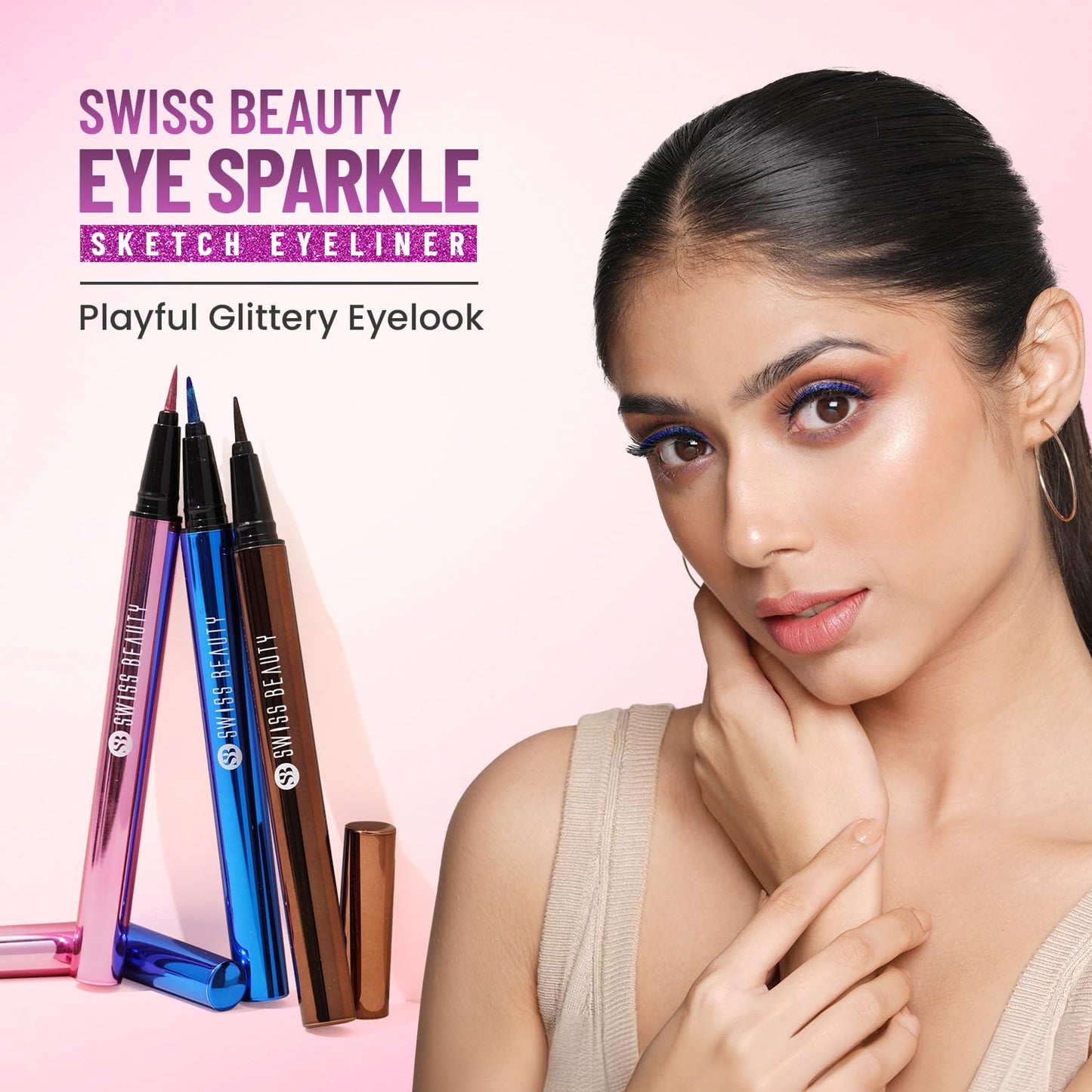 Swiss Beauty Eye Sparkle Sketch eye liner | Smudge-proof, Waterproof eye makeup with Glittery effect | Precision application| Quick dry | Shade- Glitz Green,0.6g