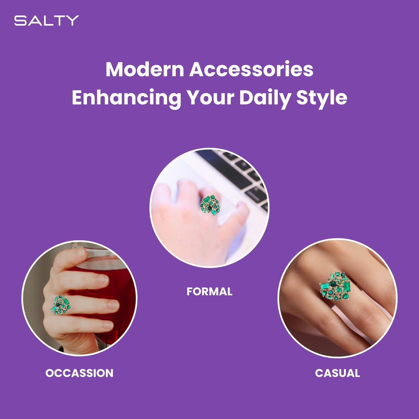 Salty Cute Promise Hug Ring for Women & Girls | Stainless Steel Finger Rings | Adjustable | Modern Design Fancy & Stylish Accessories | Diwali, Birthday & All Occassion Gift | Everyday Wear