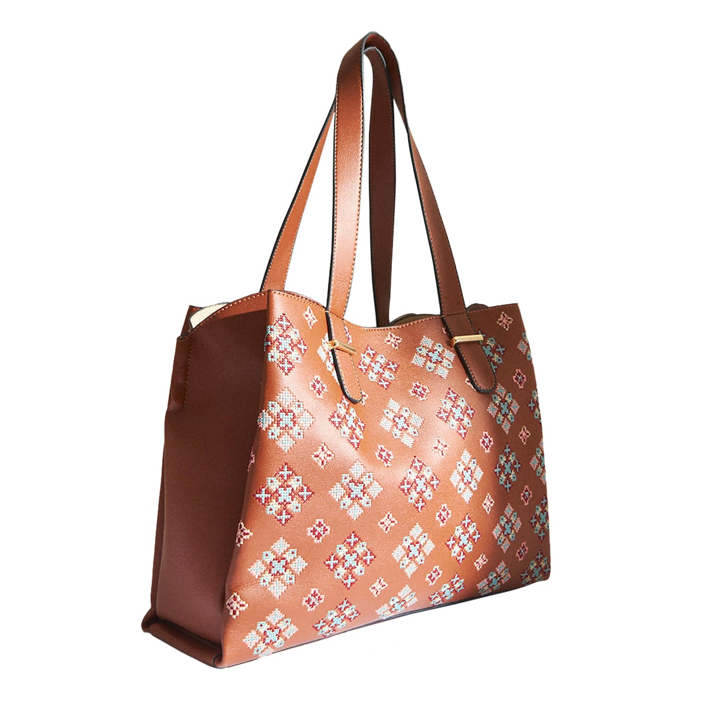 Chumbak Women's Office Tote Bag, Printed Canvas Shoulder Bag for College, Work and Travel, Stylish and Durable with Laptop Compartment