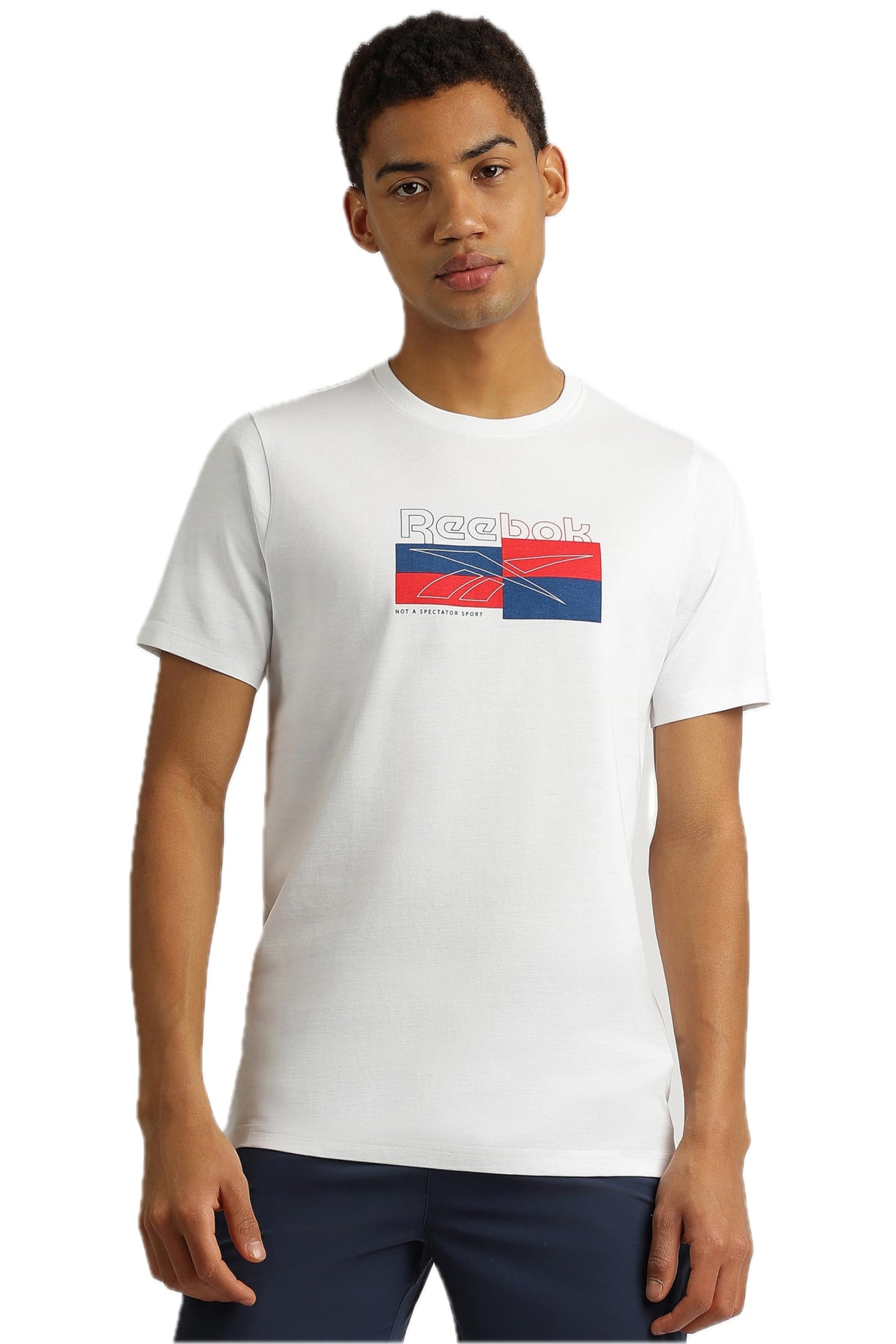 Reebok Men's Regular Fit T-Shirt (RMKCAA0903_White