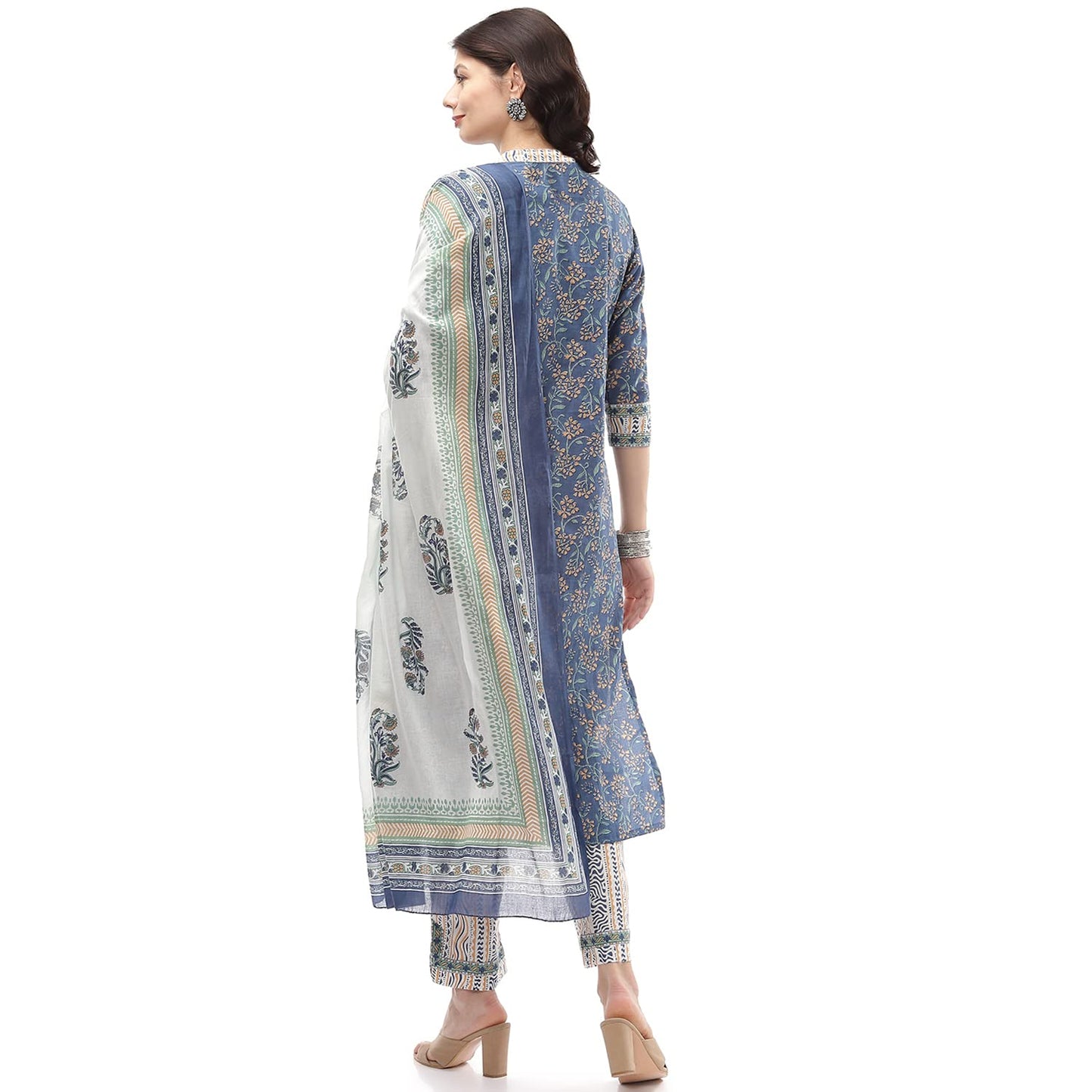 BIBA WOMEN FABRIC(RTS SO SSC1B_TURQUOISE_FREE)