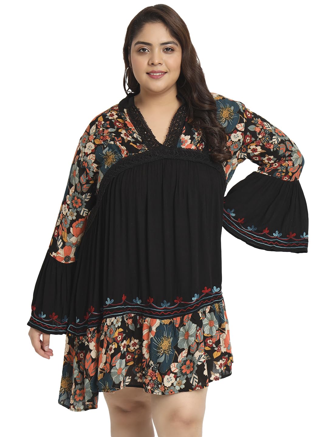 veldress21 Women Dress Short Stylish Casual Party Summer Dress Trendy Collage Regular,Office Collage Wear Multicolor Black for Girls (2XL)