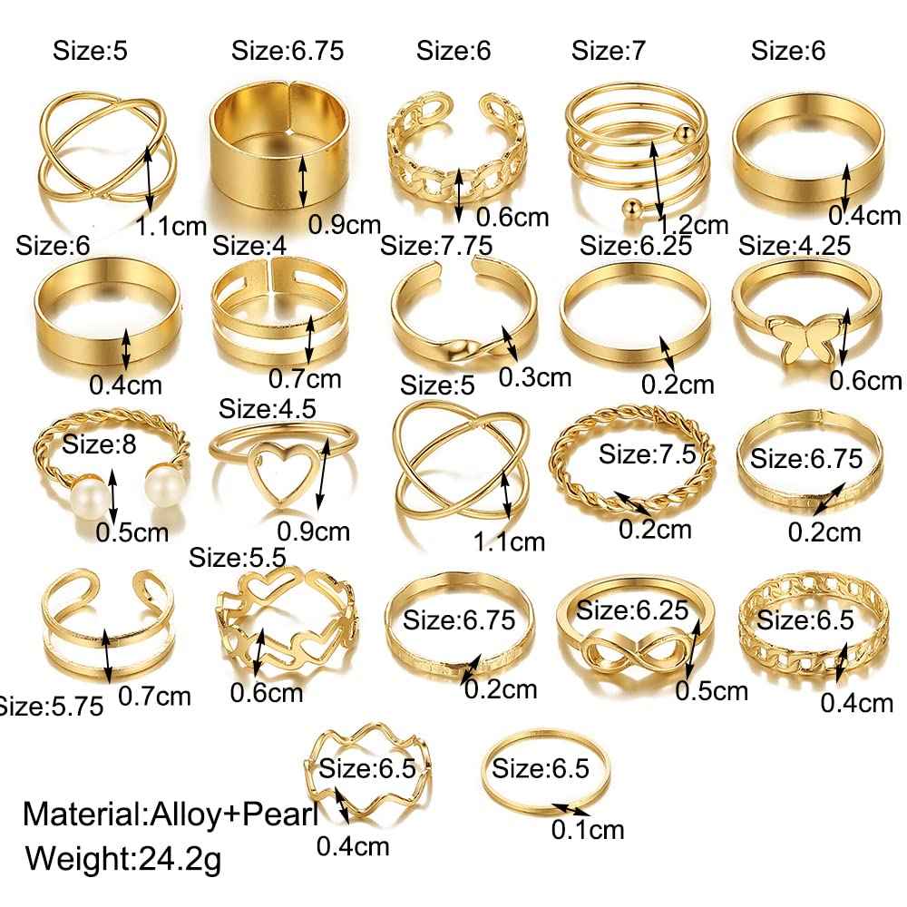 Shining Diva Fashion 44 pcs Combo Gold and Silver Plated Rings for Women and Girls (cmb300) Valentine Gift for Girlfriend
