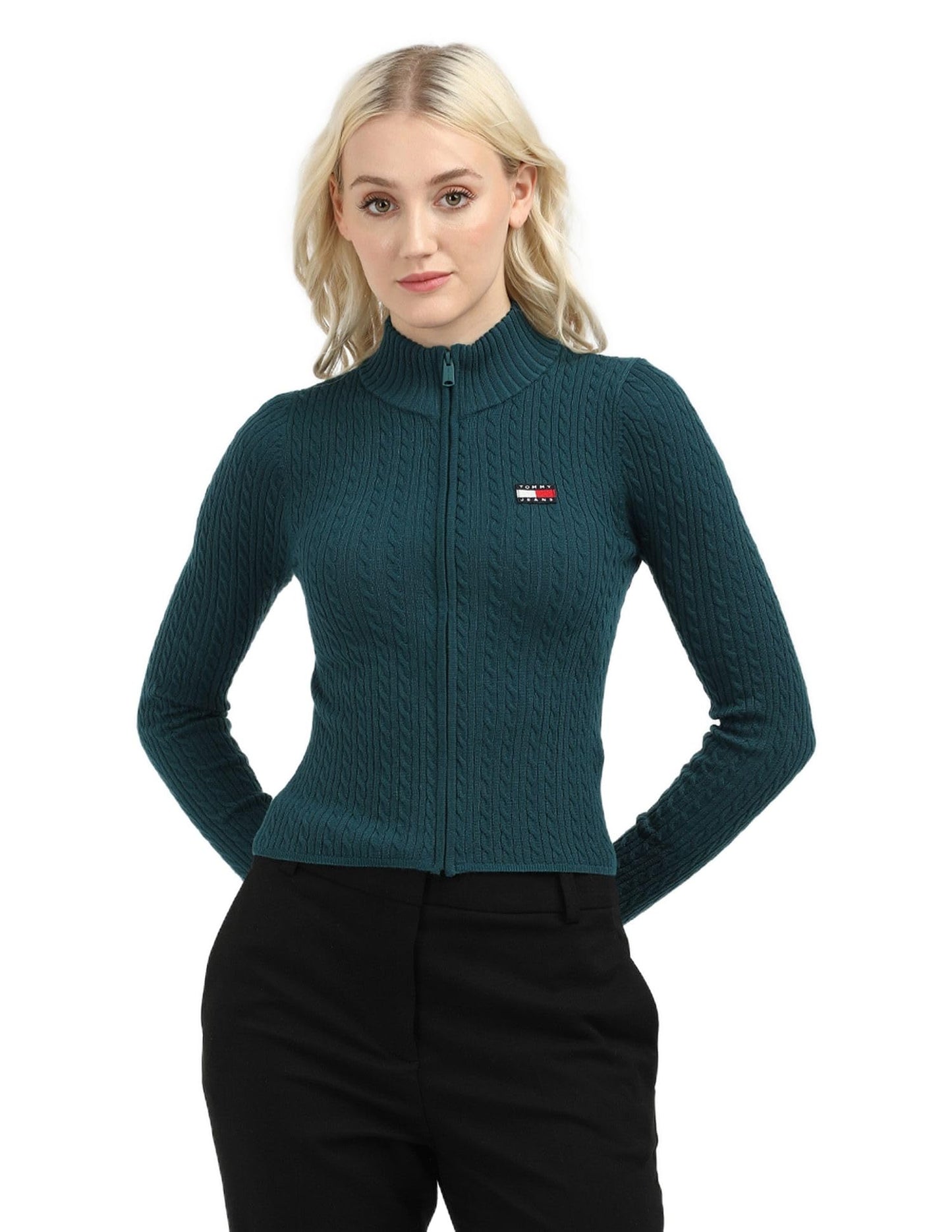 Tommy Hilfiger Womens Green Color Sweater S