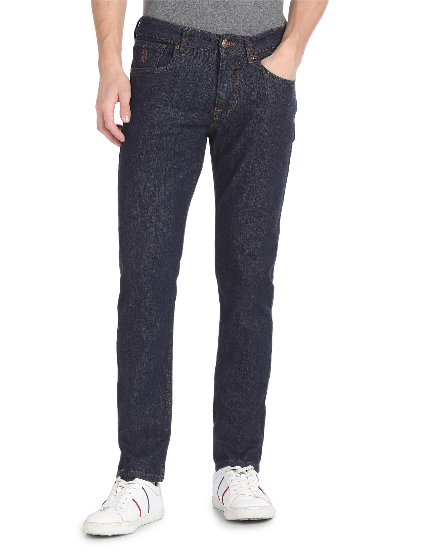 U.S. POLO ASSN. Men's Slim Mid Rise Jeans (UDJENO1281 Blue,30