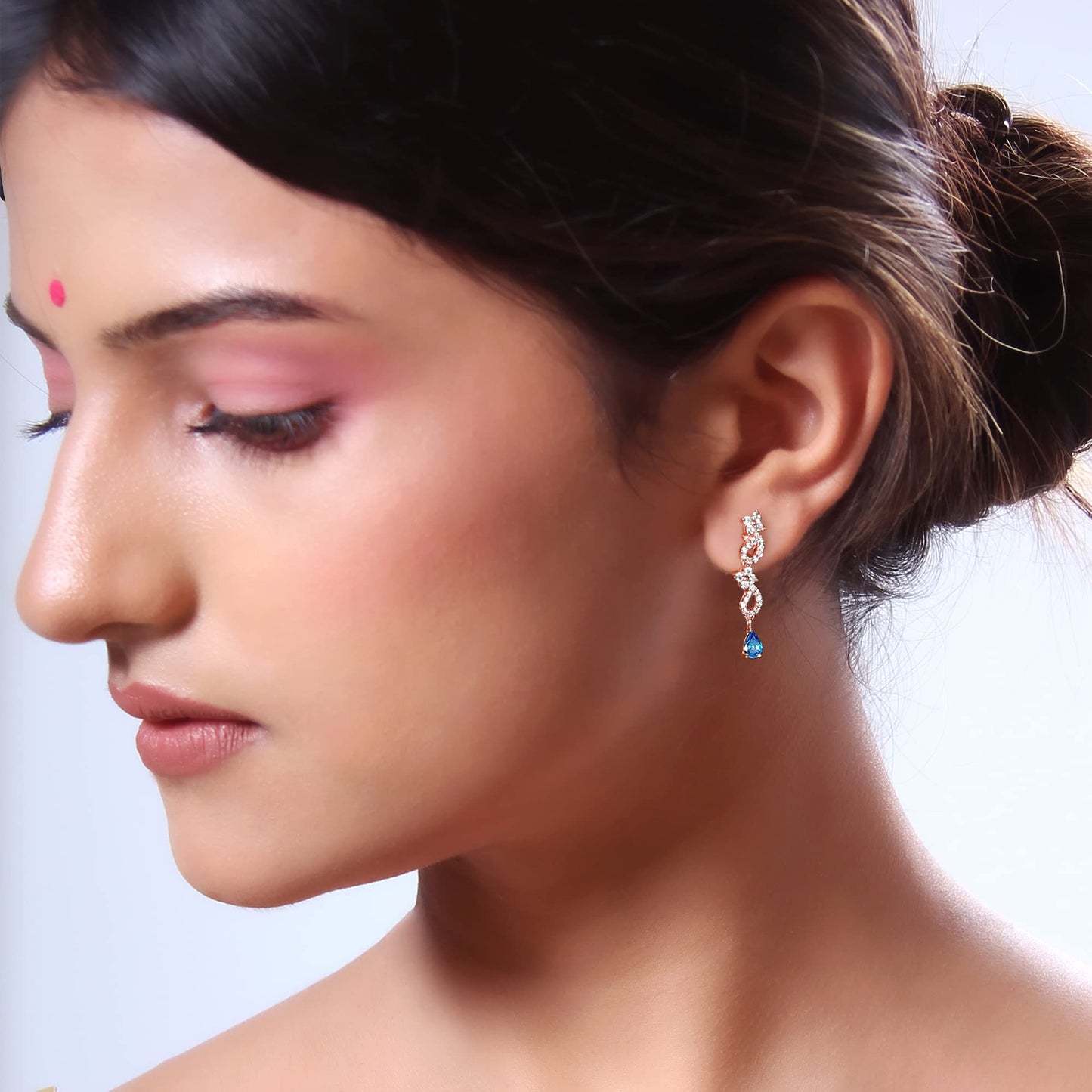 GIVA 925 Silver Rose Gold Blue Moon Earrings | Gifts for Girlfriend, Gifts for Women and Girls | With Certificate of Authenticity and 925 Stamp | 6 Months Warranty*