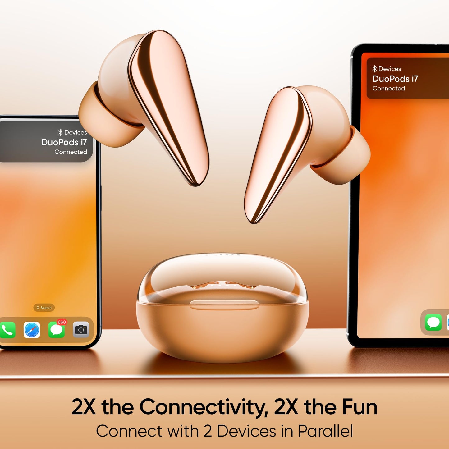 Mivi DuoPods i7 Earbuds - Step into The 3rd Dimension of Sound with 3D Soundstage, High Fidelity Drivers, Advanced Audio Codec for Lossless Audio, etc.