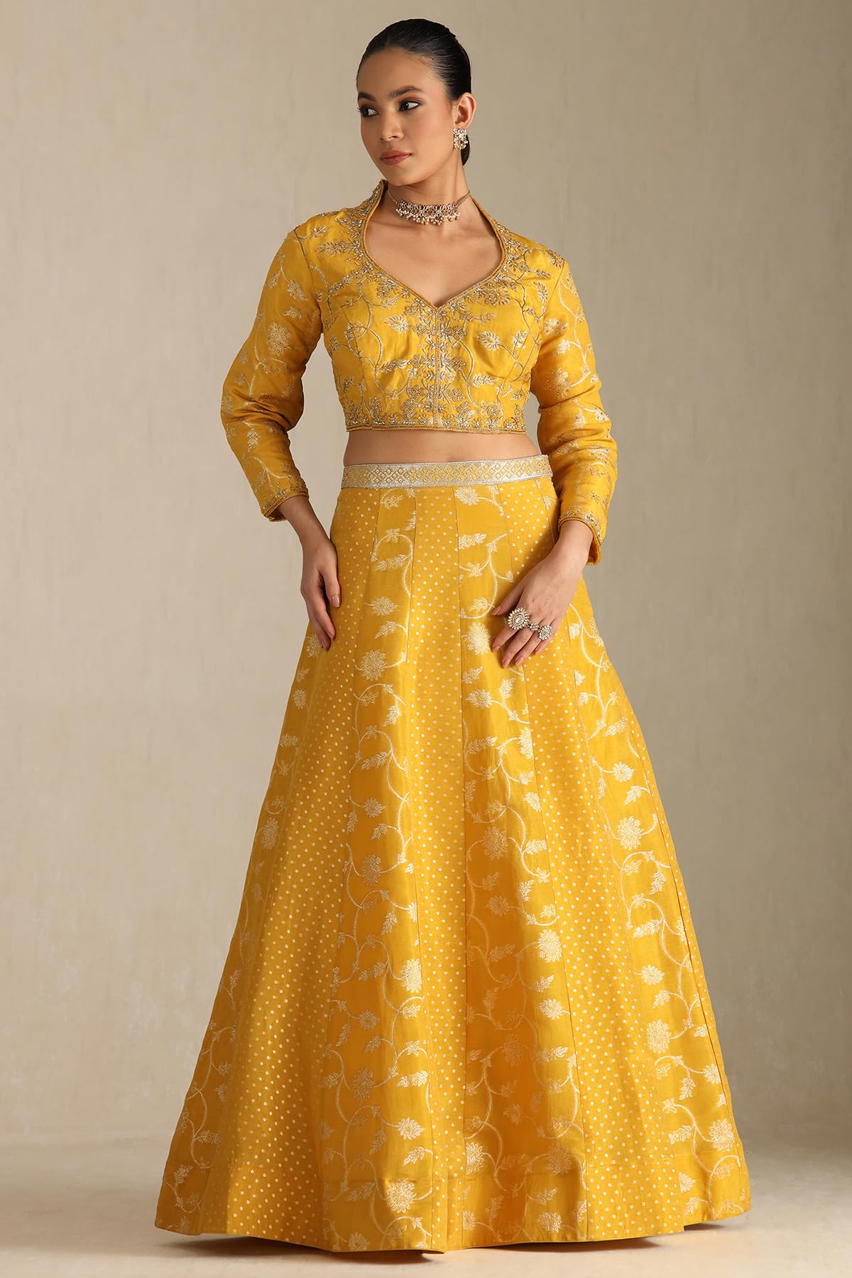 Soch Women's Viscose Lehenga Choli (OWS5CD21806_Yellow_XL)