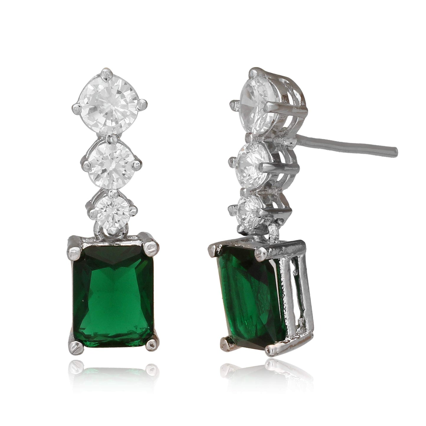 Taruna Biyani Women's Signity Diamond Designer Earrings (Green)