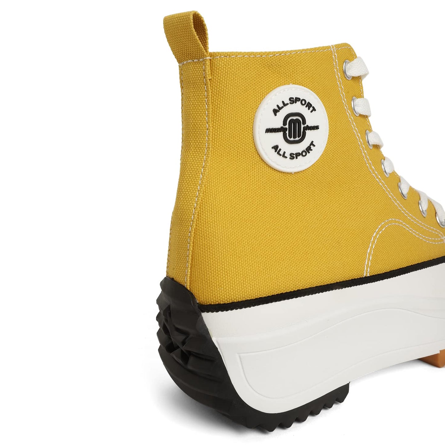 MOZAFIA Women Canvas Stylish Lace up Hike Casual Sneakers Mustard