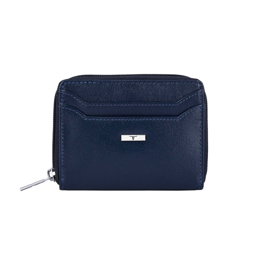 URBAN FOREST Claire Aniline Blue Leather Wallet for Women
