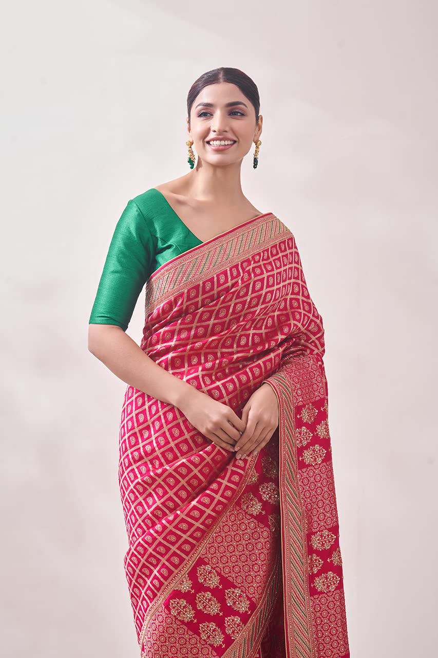 MOHEY Women's Premium Art Silk Zari Embroidered Saree