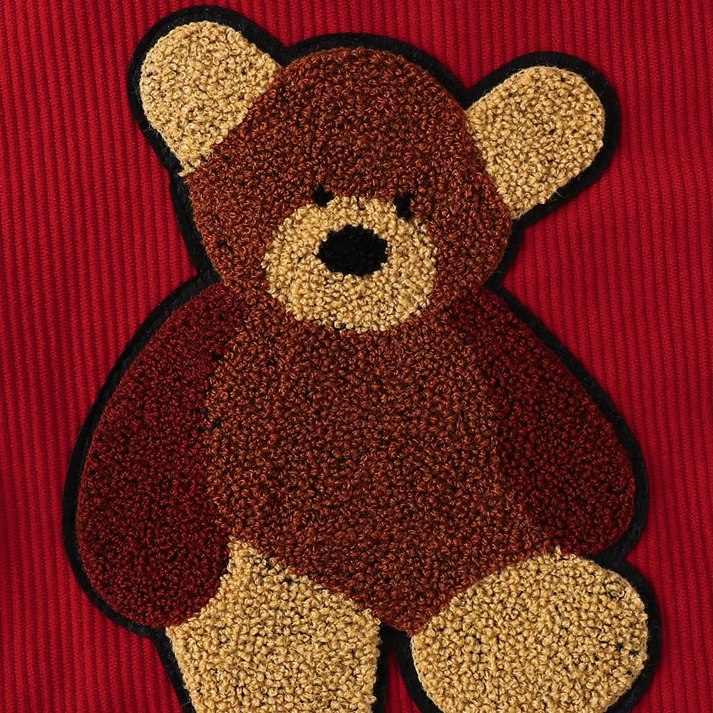 Hopscotch Boys Full Sleeves Red Sherpa Collar Corduroy Jacket For Ages (4-5 Years)