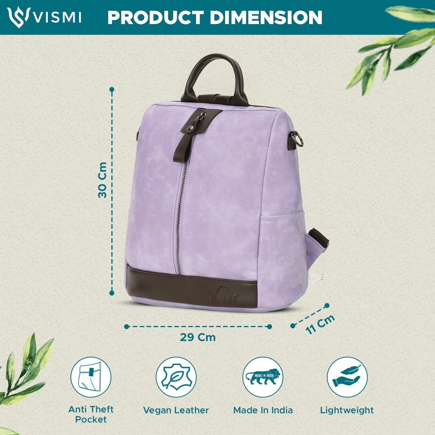 VISMIINTREND Backpack Bags for Women/Girls Stylish| Shoulder Sling Handbag Purse| Office | Travel | College | Daily-Use | Convertible |13 Inch Laptop Backpacks | Corporate Gifts|Rakhi Gift for Sister