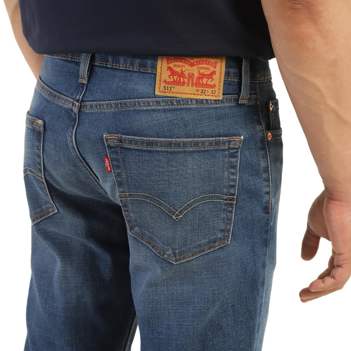 Levi's Men's Mid Rise 511 Slim Fit Mid-Rise Jeans Mid Indigo | Size: 34