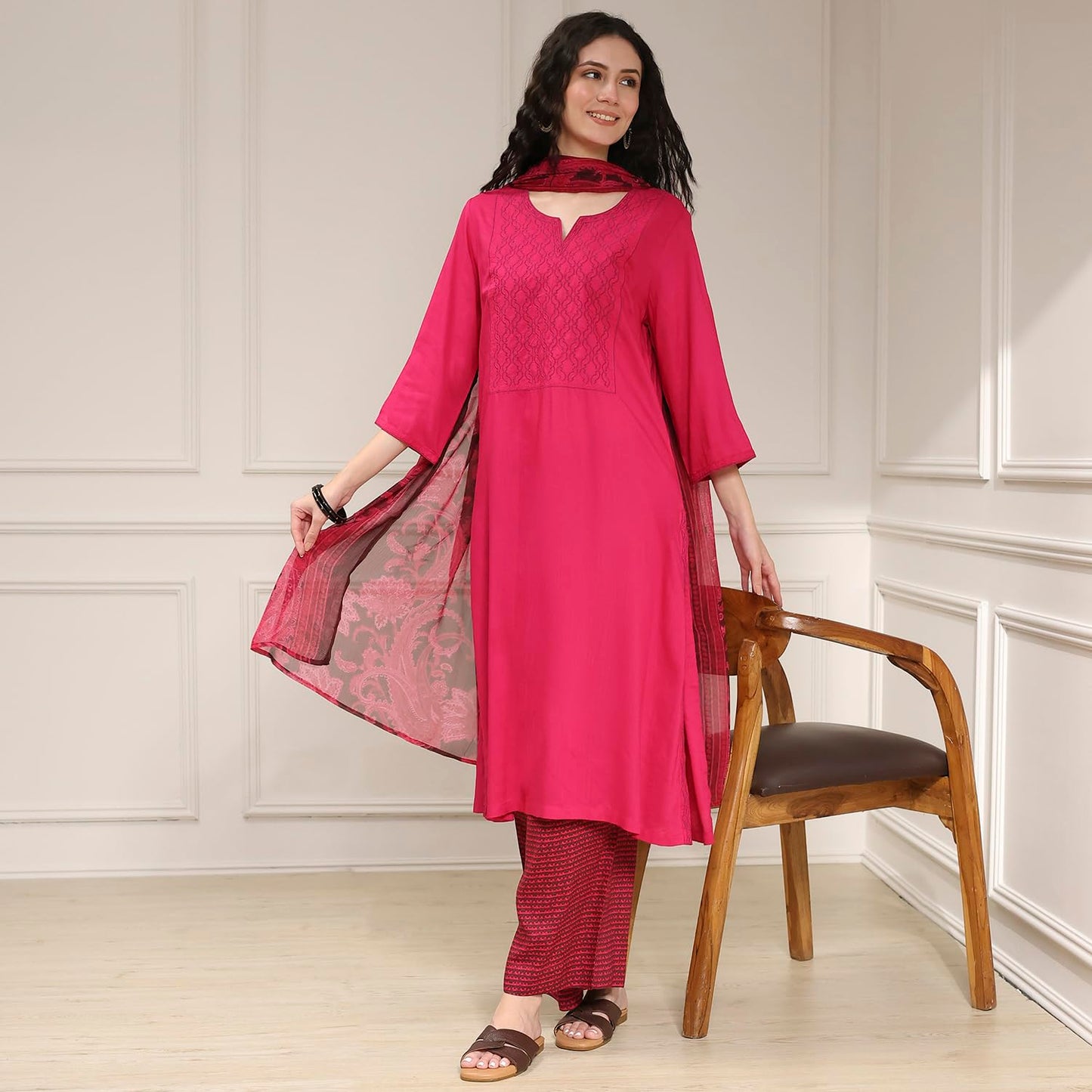 BIBA Women's Rayon Kurta Set