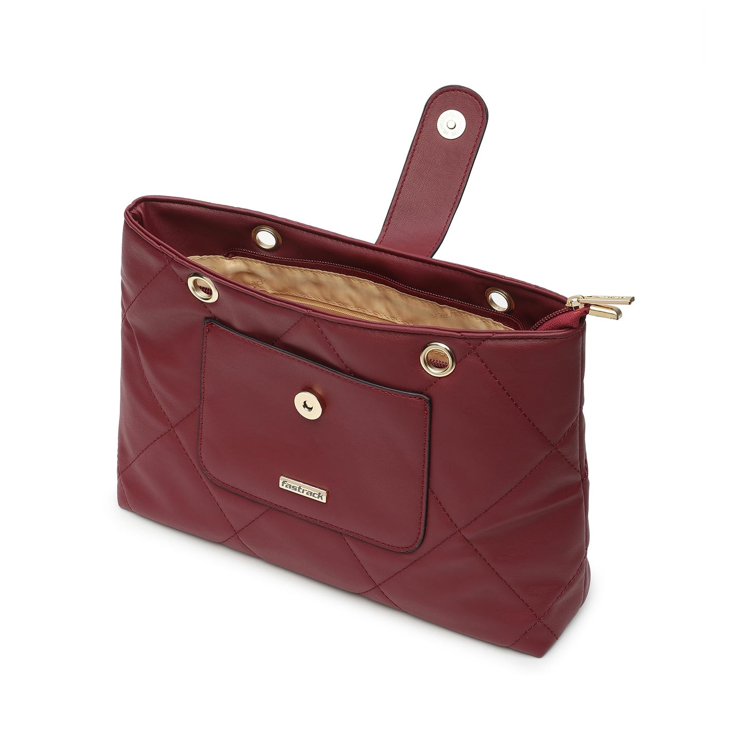 Fastrack Diamond Quilted Shoulder Bag for Girls, Ladies and Women | Comes with Chain Straps | Casual Handbag for Women | Made Up of Semi - PU Leather