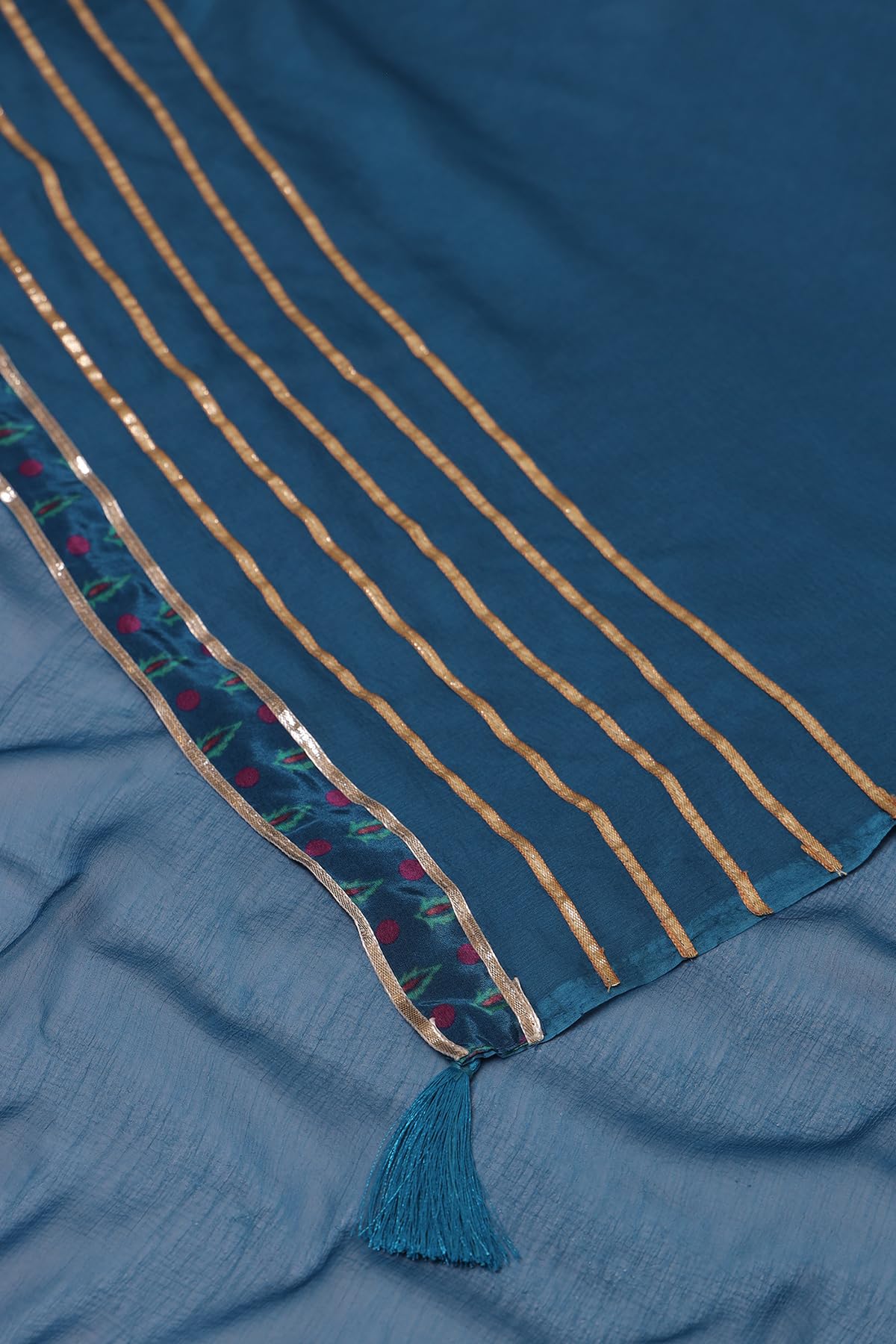 Soch Womens Crepe Floral Print Suit Set With Mirror Work