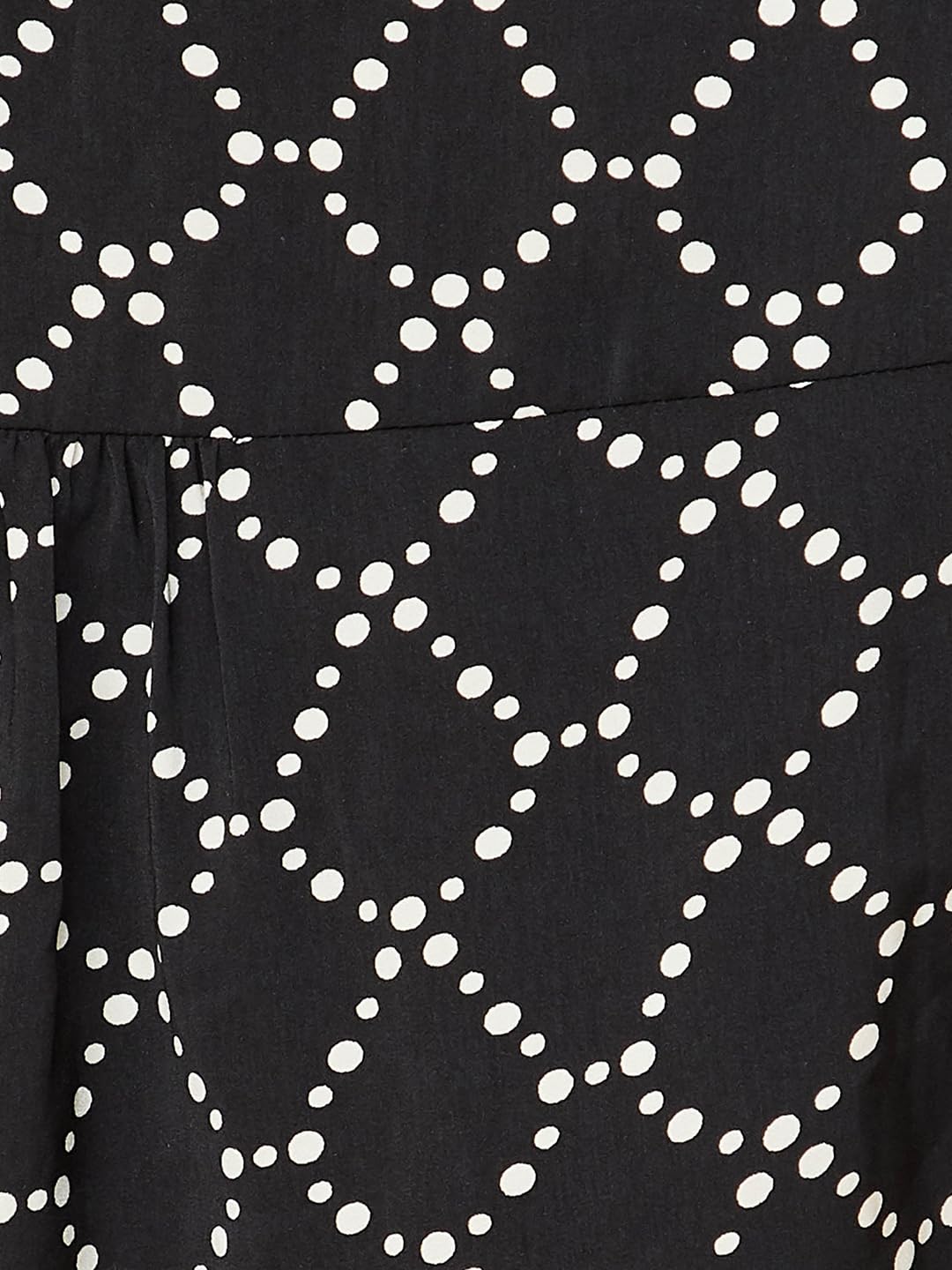 Max Women Plus Size Printed Bishop Sleeve Shirt (RIF01P_Black)
