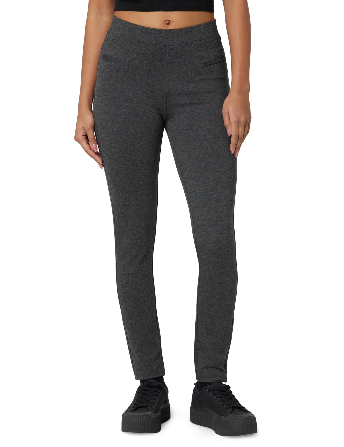 VERO MODA Women's Skinny Casual Pants (249365205_Dark Grey Melange_S)