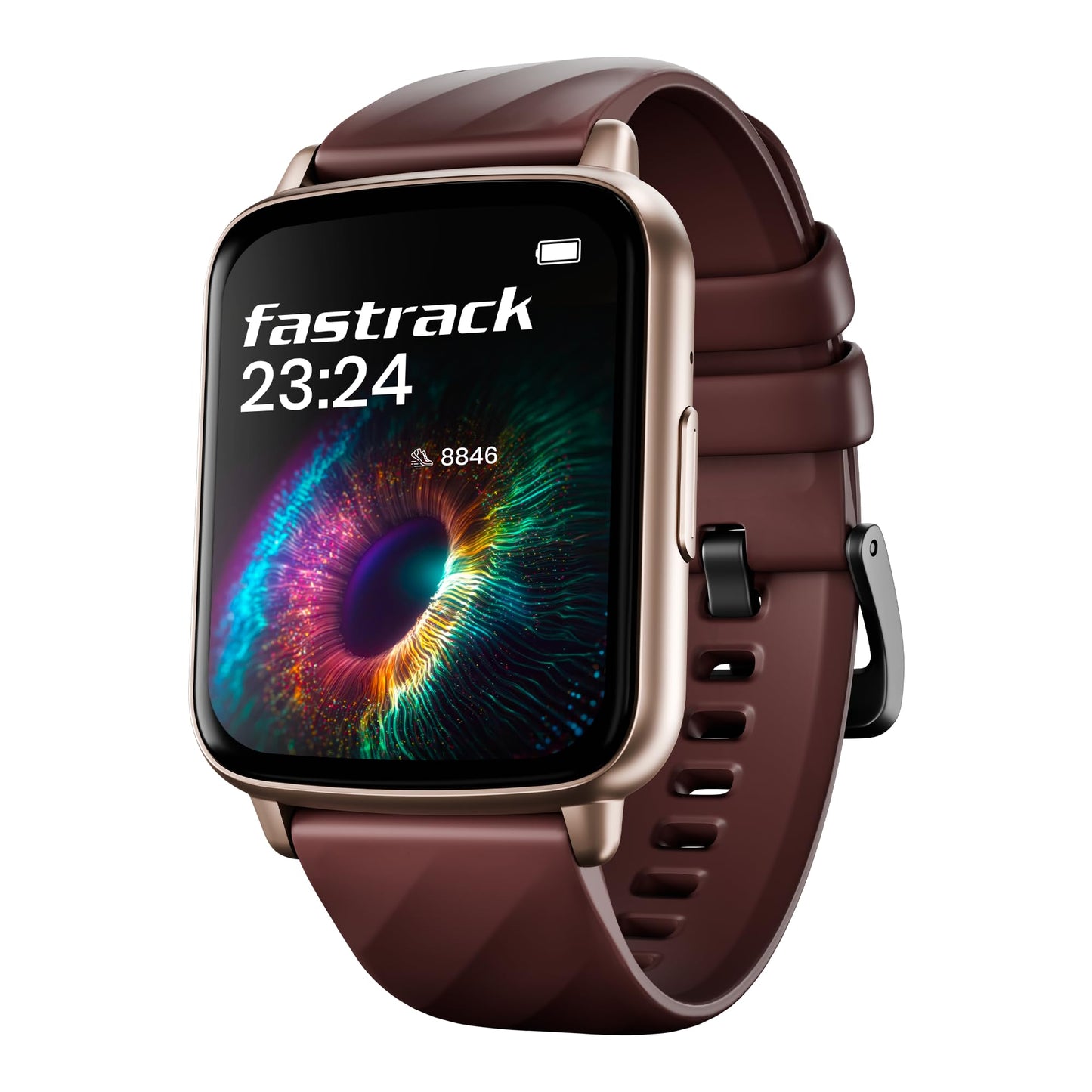 Fastrack Volt S1 Smart Watch for Man and Women Latest with 1.83" Display, Silicone Strap, BT Calling, 100+ Sports Modes, Heart Rate, SpO2, IP68, Ideal Smartwatch for Boys and Girls (Wine Red)