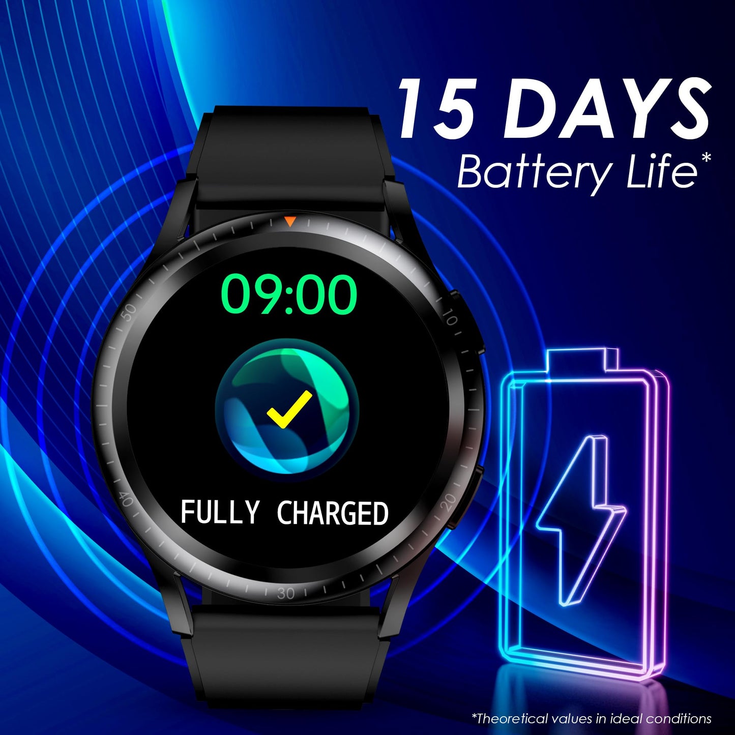 Itel 1GS 1.32" HD IPS Superbright Display Smartwatch with Bluetooth Calling, Metal Alloy Dial, 15 Days Battery Life, IP68 Water Resistant, SpO2 and Heart Rate Monitoring, 190+ Watch Faces (Black)