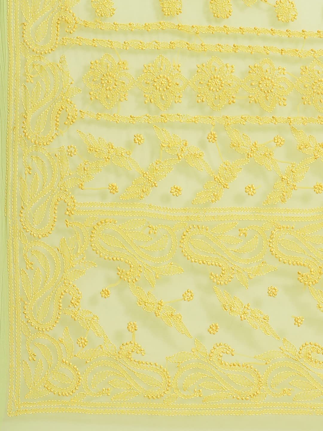 Ada Women's Hand Embroidered Faux Georgette Lucknow Chikankari Saree with Unstitched Blouse Piece A311198 Green