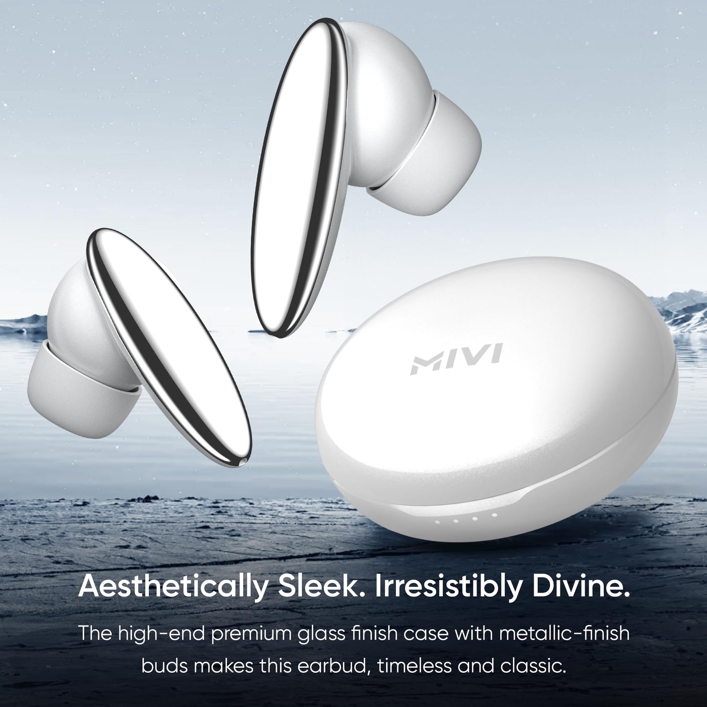 Mivi DuoPods A750 in Ear Ear Buds Wireless - 55H Playtime, USB Type-C Fast Charging, AI-ENC, Multi-Device Support, IPX4, Premium Metallic Ear Buds, Made in India