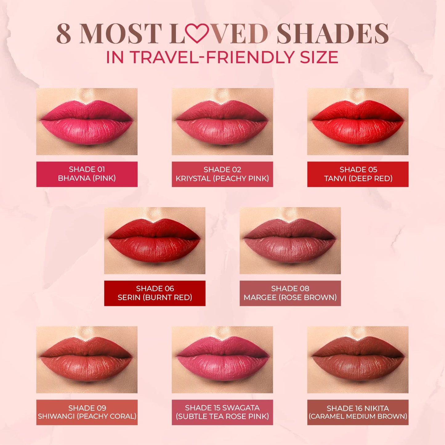 Just Herbs Ayurvedic Creamy Matte Lipstick For Moisturized Lips - Parabens & Chemical Free 06 Burnt Red (Half - Size) 1.8gm