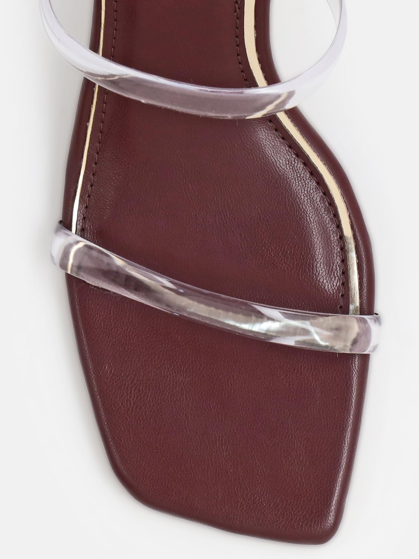 KENNETH COLE Women's Block Heel Sandal | Synthetic | 3-Inch Heel, Square Toe, Clear Straps, Open Back | Cherry, UK8