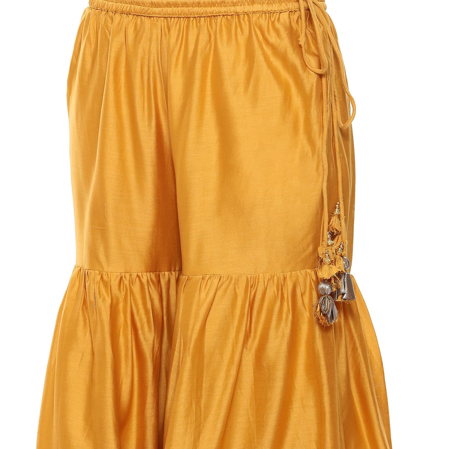 BIBA Viscose Women's Embroidery Straight Salwar Kurta Dupatta(Skdkinari8925_Mustard_32)