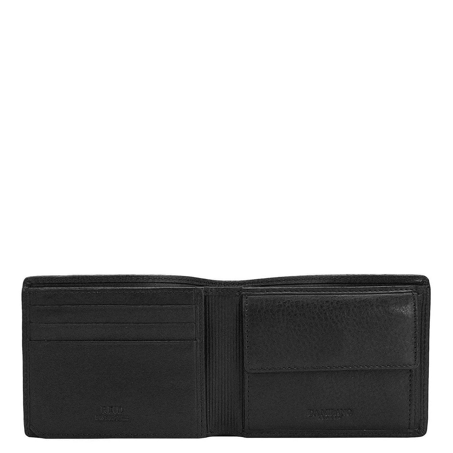 Da Milano RFID Protected Leather Wallet for Men with Card Slot - Black