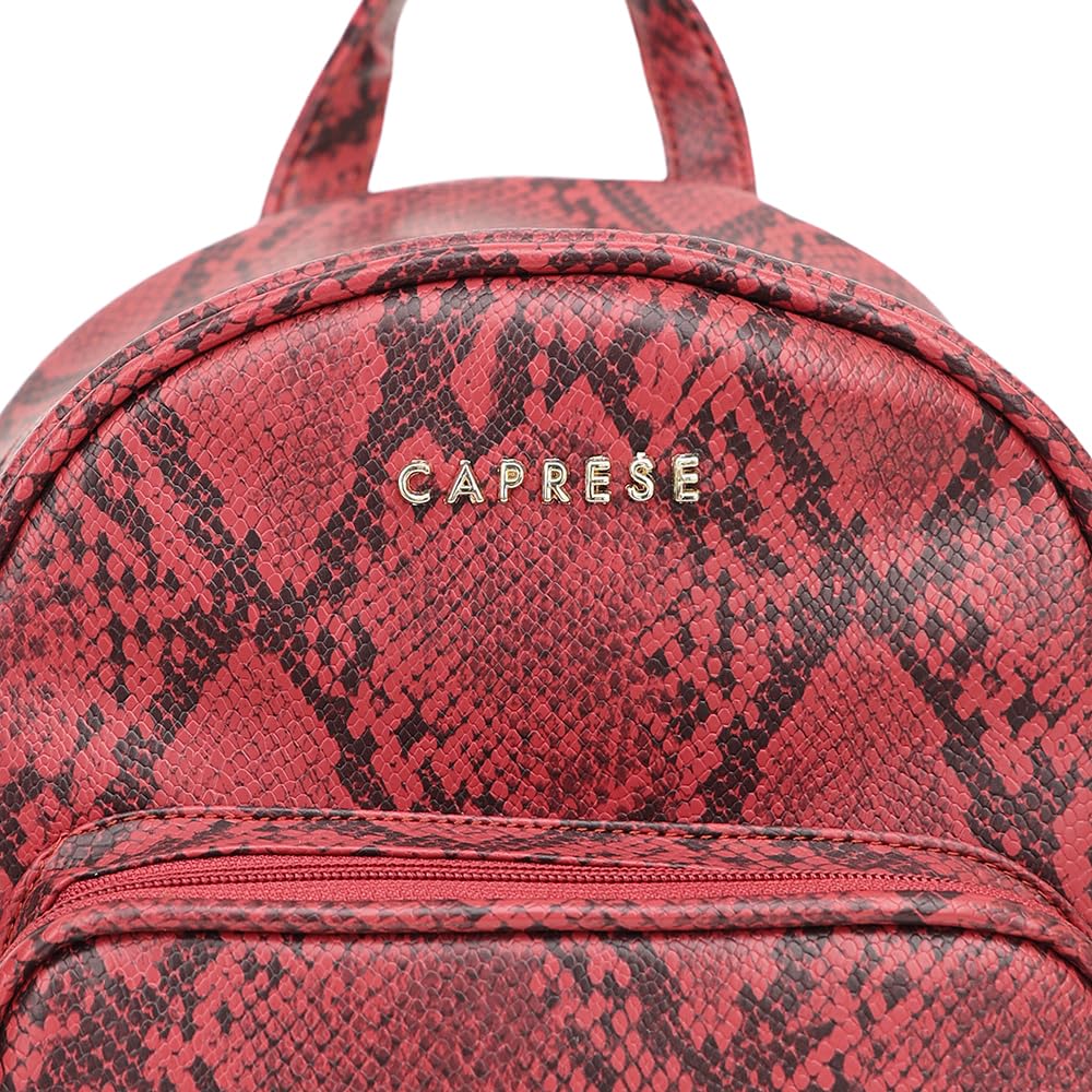 Caprese Draco Casual Backpack, Small | Fashion Backpack for Women with Adjustable Strap & Secure Zip Closure | Spacious, Versatile for Everyday Outings and Travel (Burgundy)