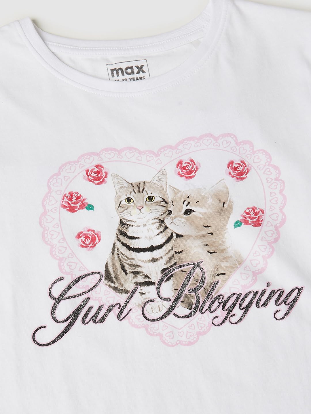 Max Girl's Regular Fit T-Shirt (M25EBT20_White