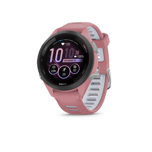 Garmin Forerunner 265S Music GPS Running Smartwatch,Amoled Touchscreen, Battery Upto 15 Days, HRV Status & Advanced Sleep Monitoring, SPO2,Morning Report, Track Running, Cross Training with Pink Band