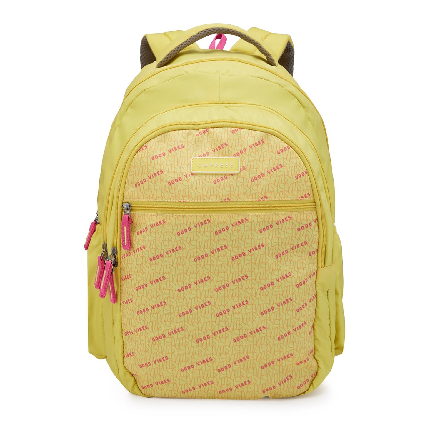 Caprese Zoe School Backpack | Backpack for Women | Yellow (Large)