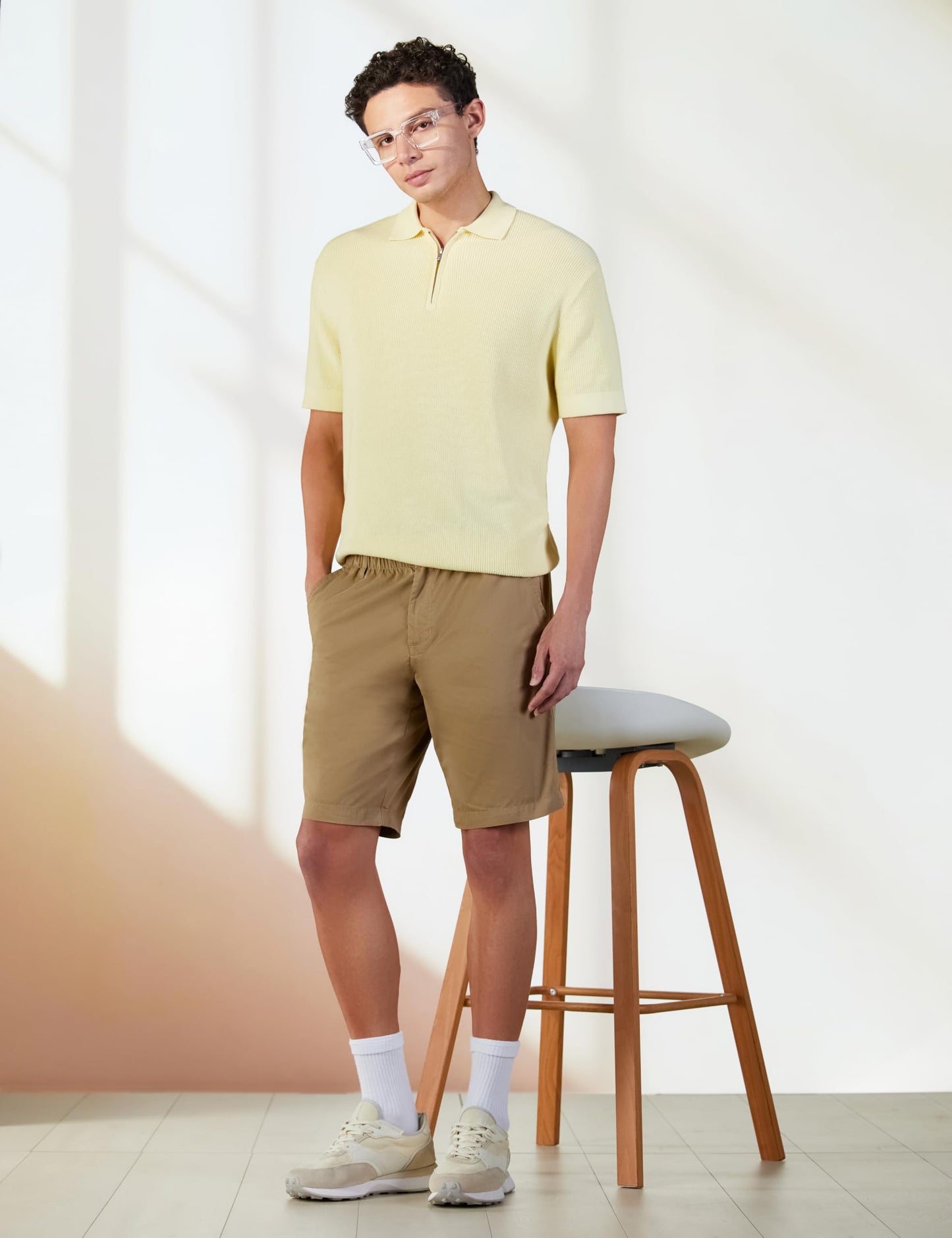 Jockey 1203 Men's Super Combed Mercerised Cotton Woven Fabric Straight Fit Solid Shorts with Side Pockets_Sepia Tint_XXL